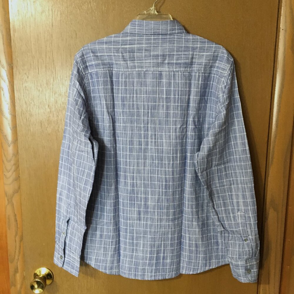 Flag & Anthem Men's Blue Plaid Button Up Long Sleeve Shirt-M,NWT - Picture 3 of 6